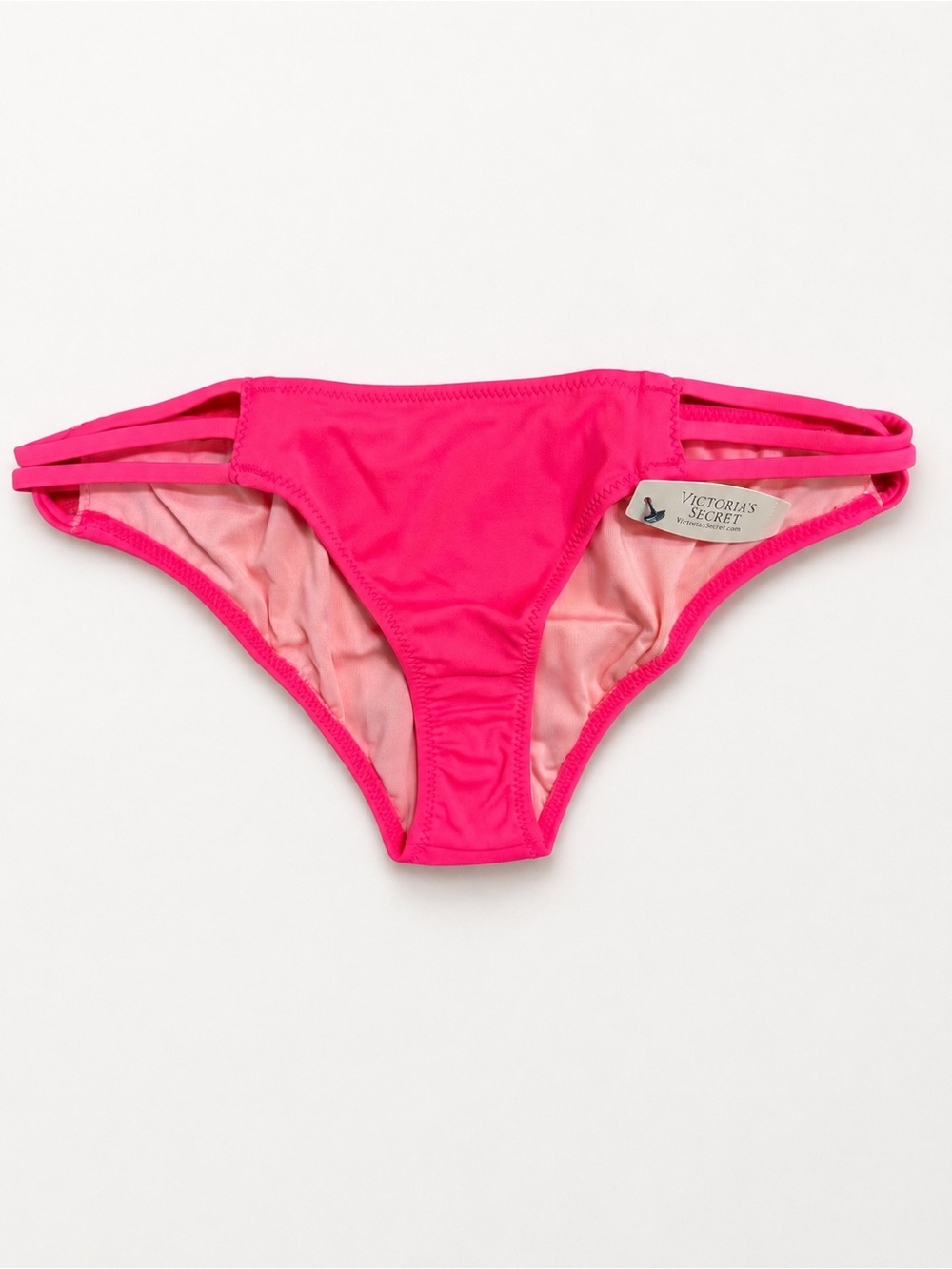 Victoria’s Secret Strappy Cheeky Bikini Bottom Neon Pink XS NWT